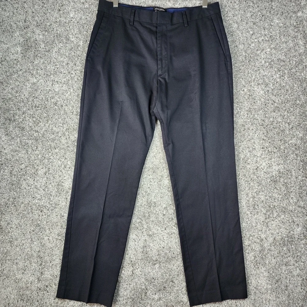 Banana Republic Chino Dress Pants Mens 34x32 Slim Fit Non-Iron Black Excellent